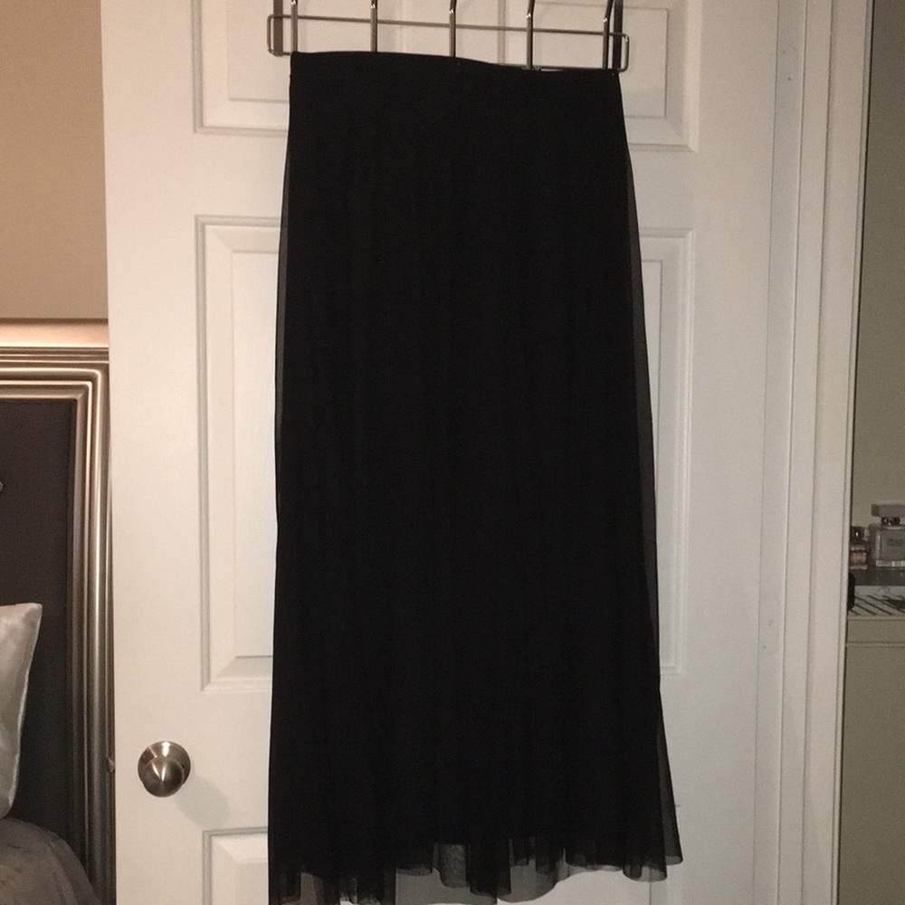 Long Mesh Black Skirt with Slip